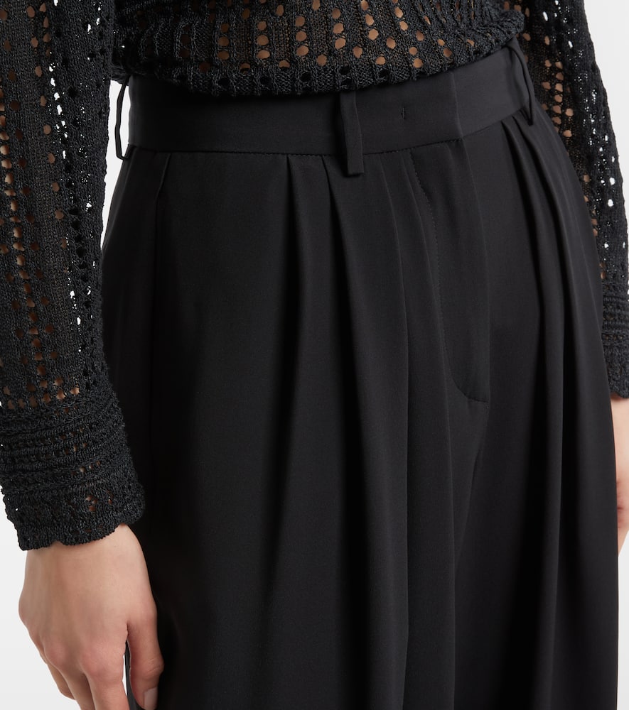 Janice high-rise crêpe wide-leg pants