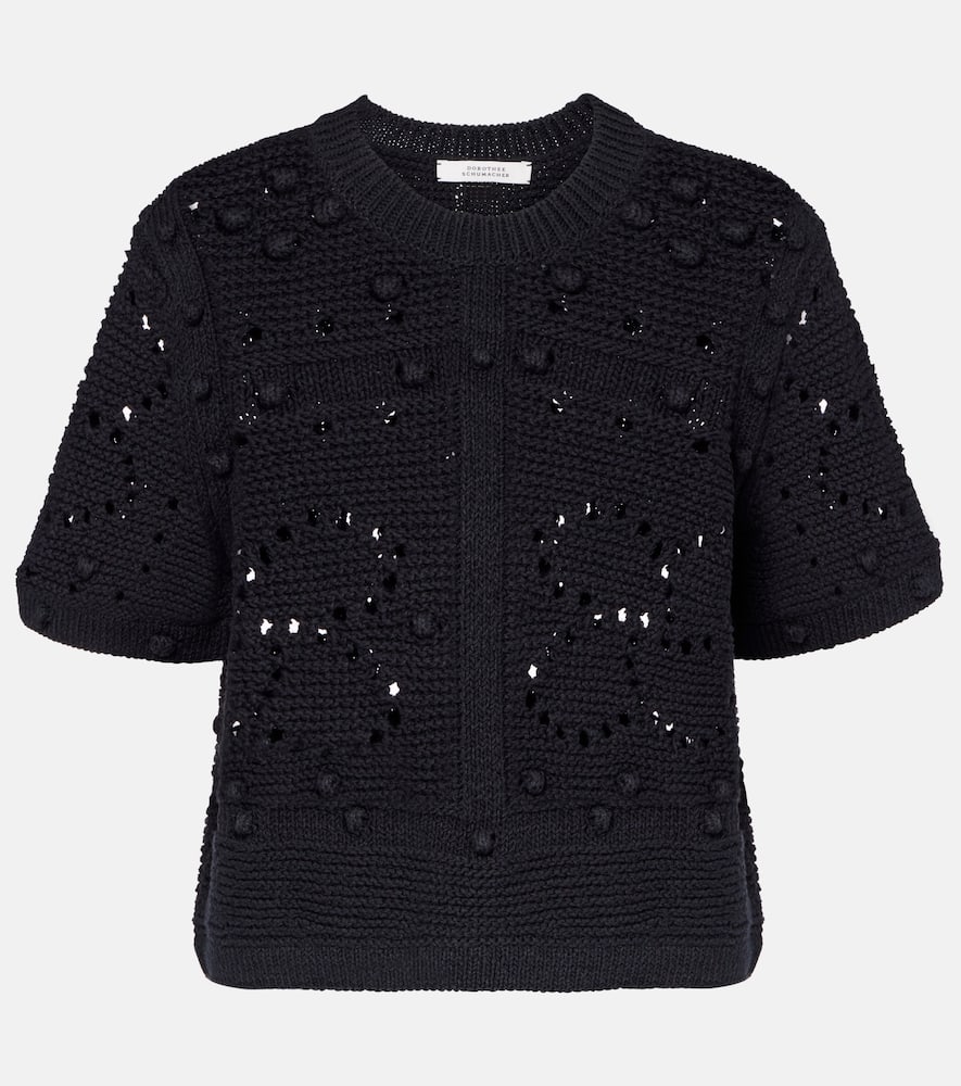 Bohemian Mood open-knit cotton-blend top