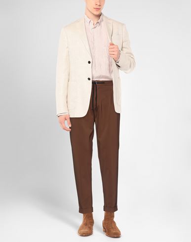 Man Pants Brown Size 34 Cotton, Polyamide, Elastane