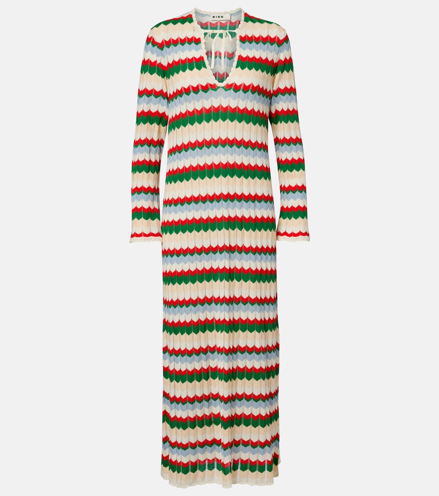 Lucila knitted chevron cotton midi dress