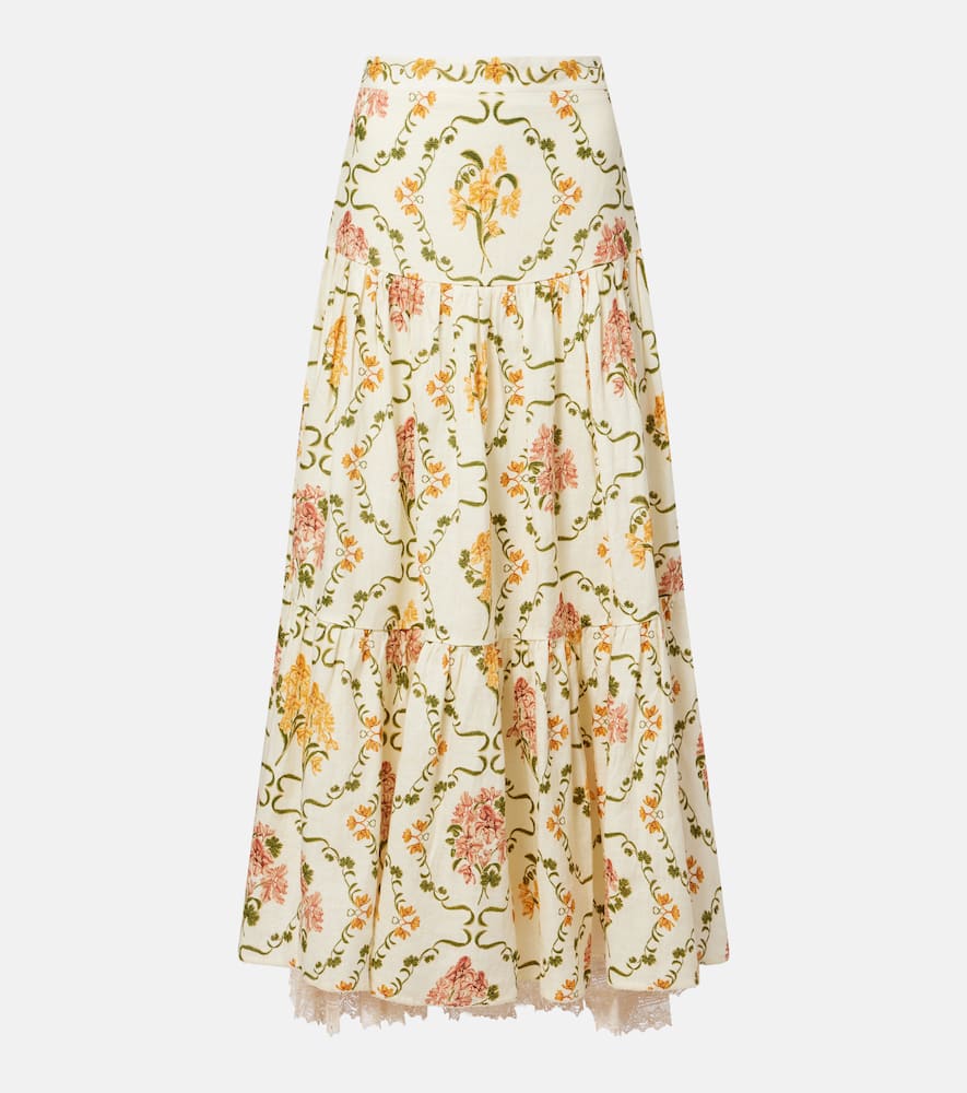 Anis Cordillera floral cotton maxi skirt