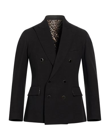 Man Blazer Black Size 36 Viscose, Linen
