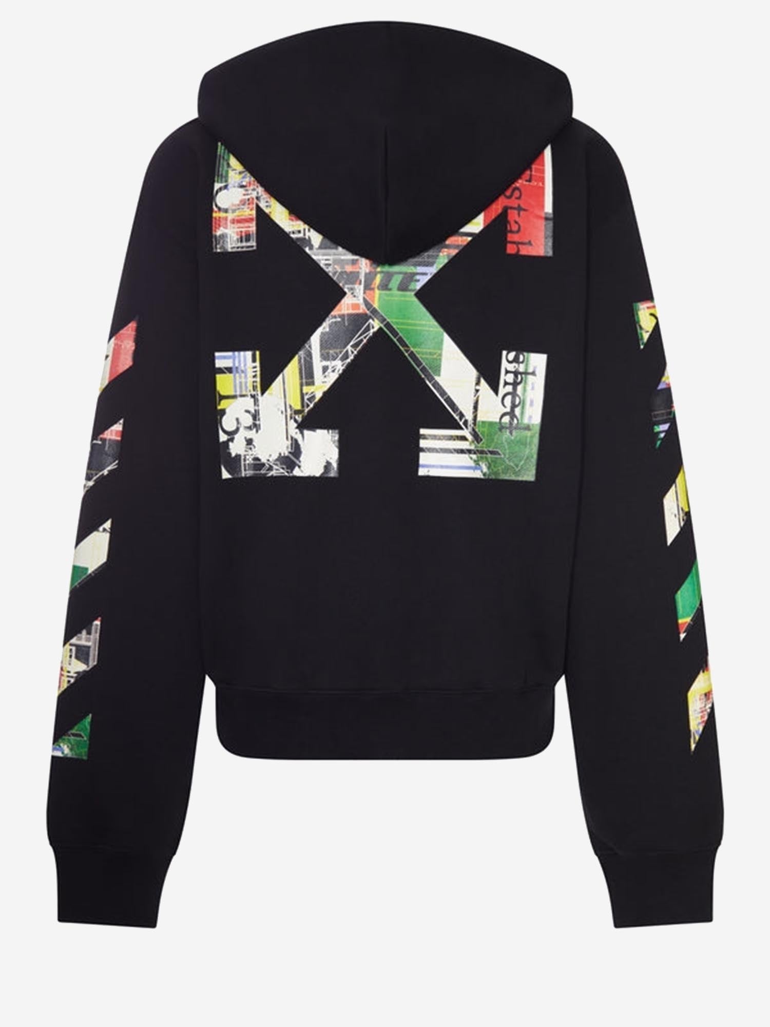 Logo-Graphic Cotton Hoodie — Black