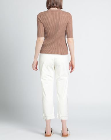 Woman Pants Ivory Size 10 Cotton, Elastane