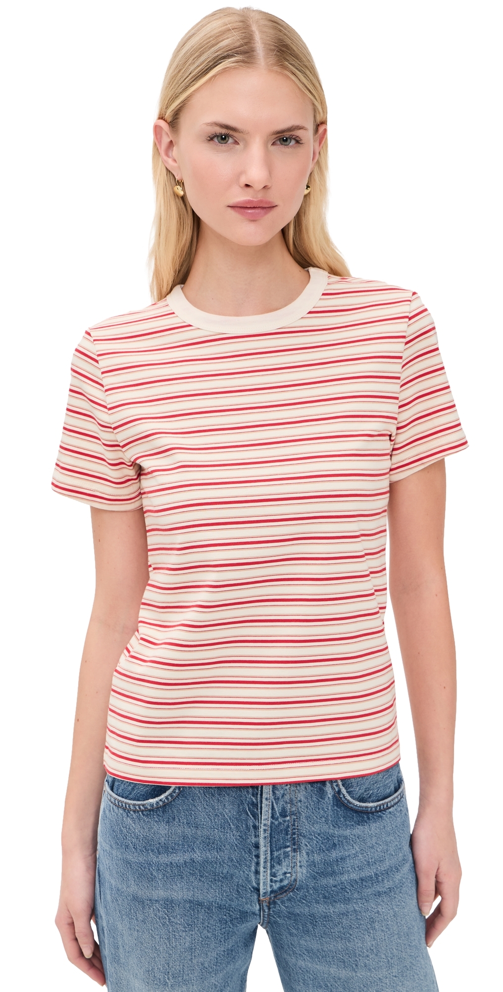 Alba Tee White Red Stripe