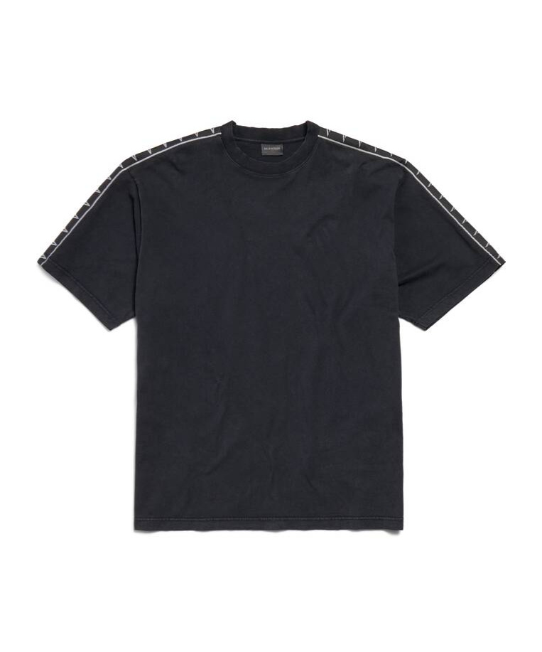 Men's Stripe T-shirt Medium Fit in Dirty White