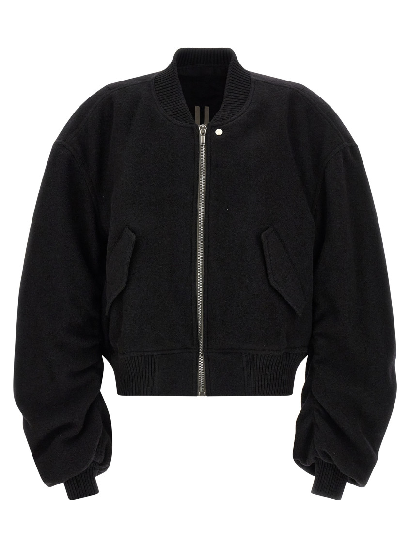 Rick Owens - secchia flight bomber jacket ribbed collar cuff