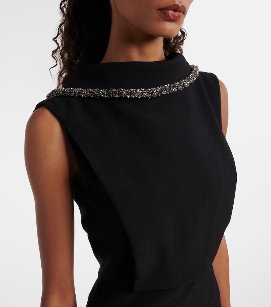 Embellished crêpe gown