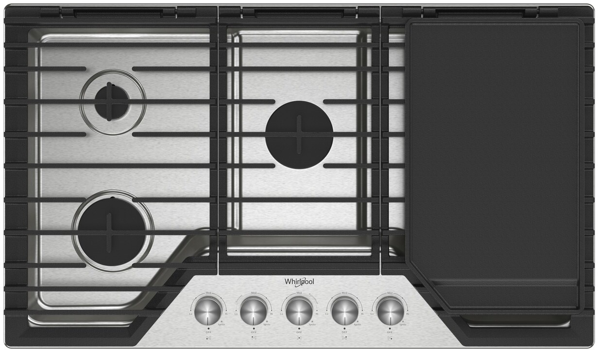Whirlpool 36" Natural Gas Drop-In Cooktop WCGK7536P