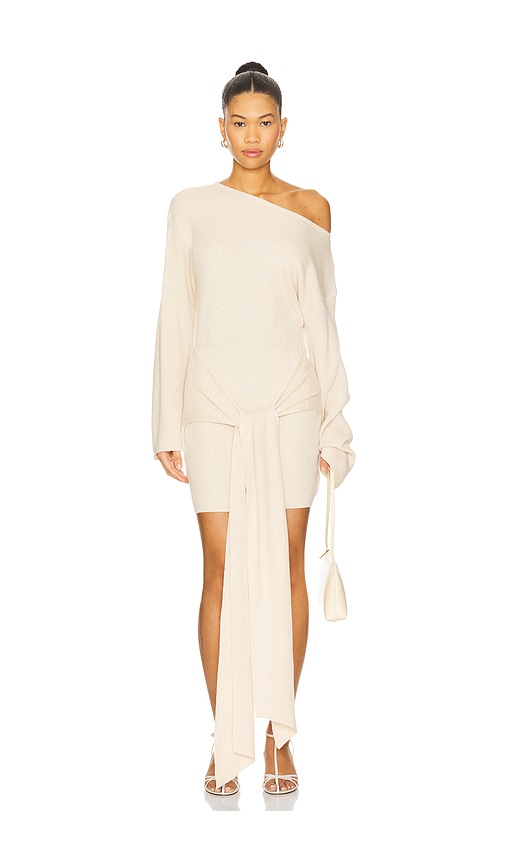 SEVEN WONDERS Himari Knit Mini Dress in Ivory.  XS. Also in L, M