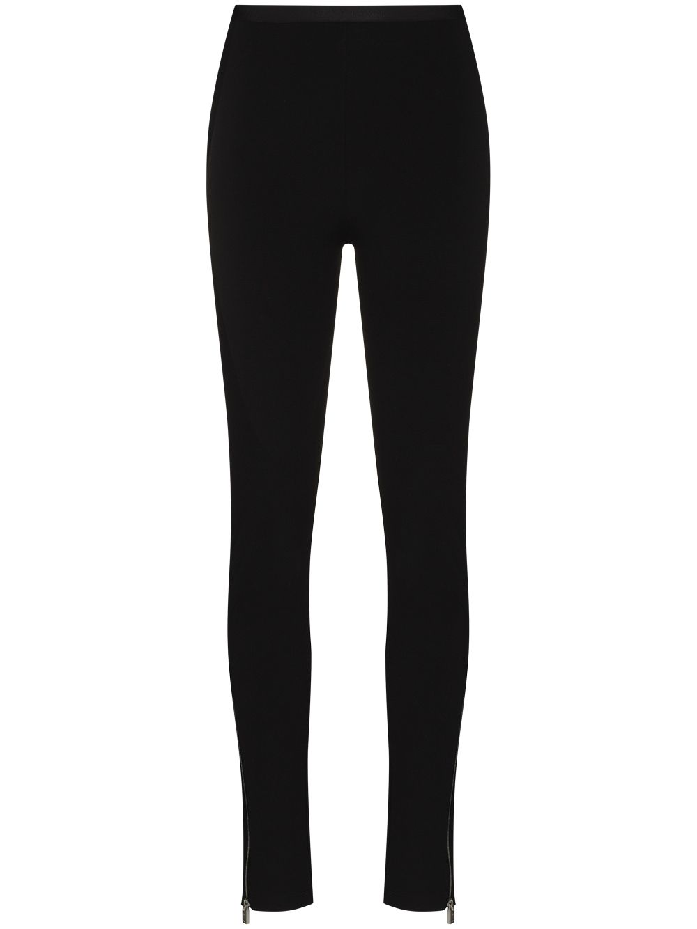 Zip-cuff high-rise leggings - Black
