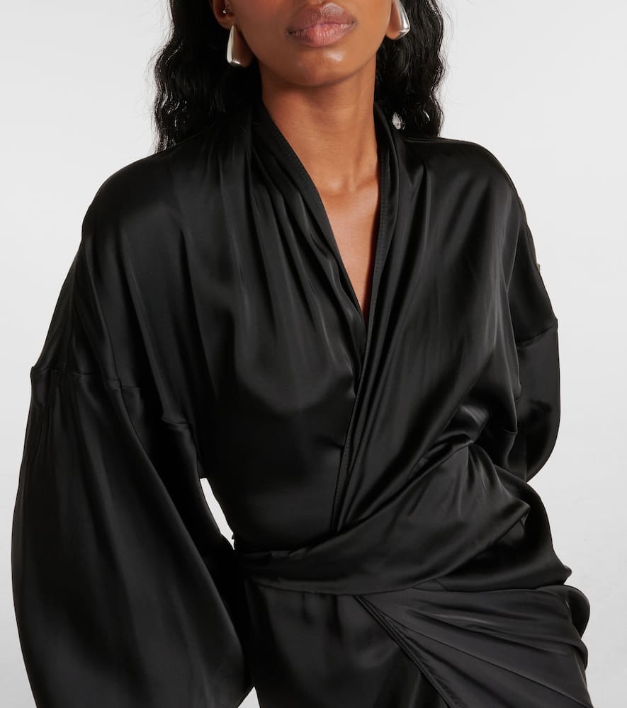Satin wrap gown