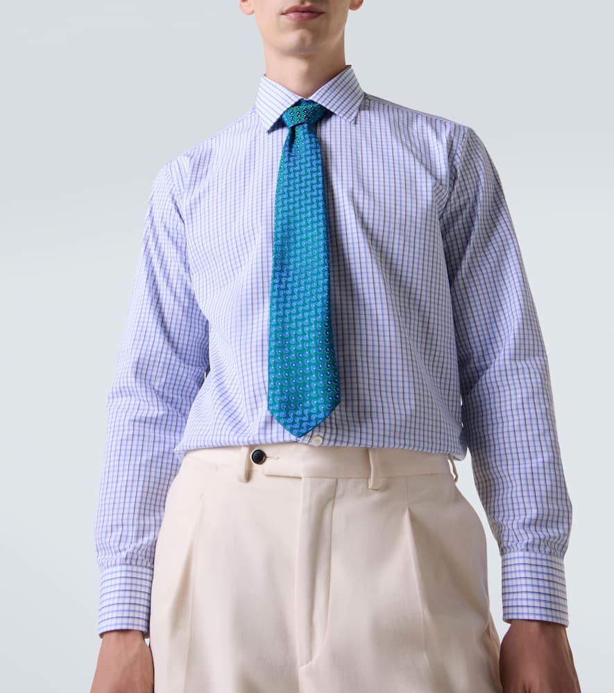 Checked cotton poplin shirt