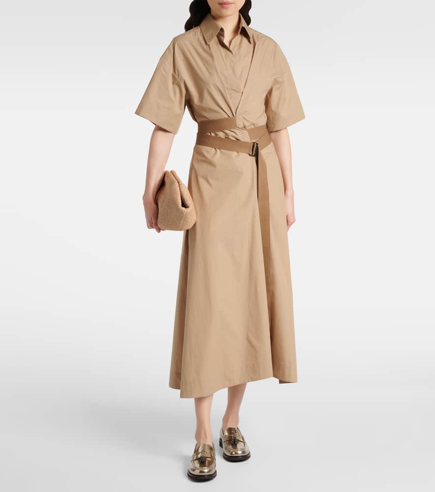 Belted cotton shirt dress