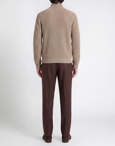 Man Cardigan Taupe Size 38 Virgin Wool, Cashmere