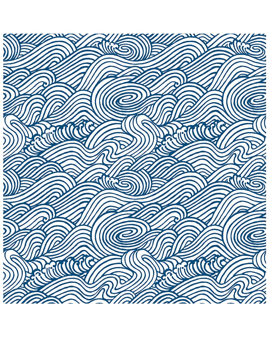 A-Street Prints Mare Navy Wave Wallpaper