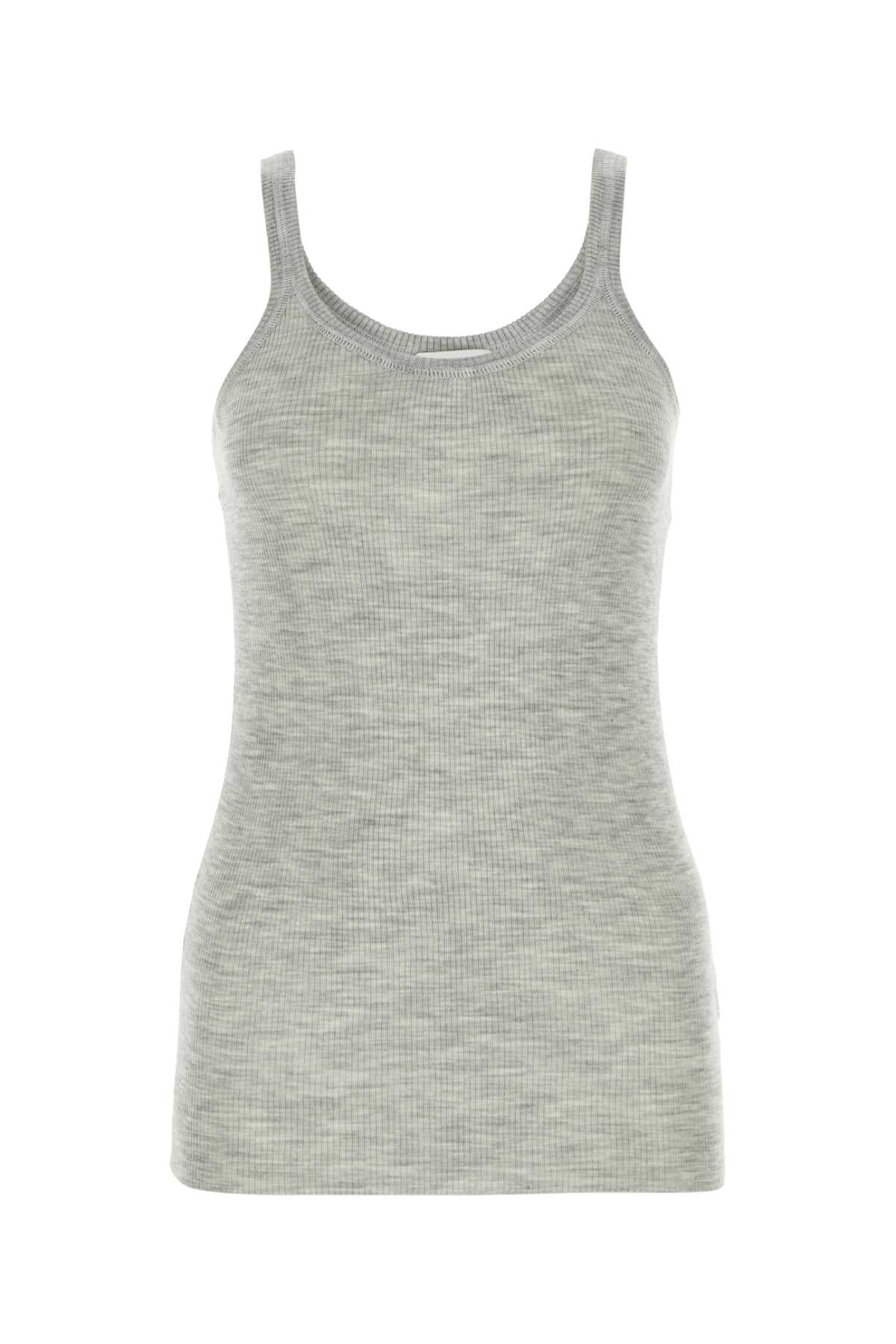 Wool Ribbed Tank Top — Gray