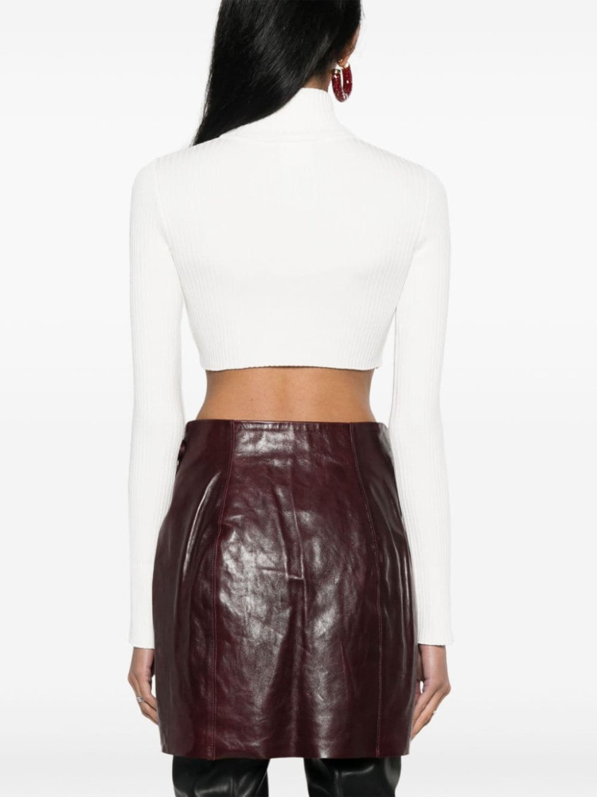 Cut-out Detail Turtleneck Cropped Sweater