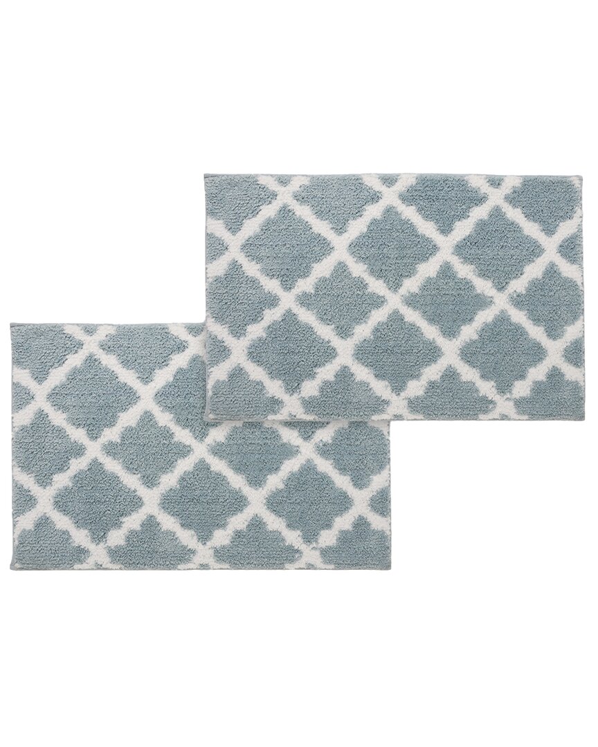 Set of 2 Trellis Micro Shag Bath Rugs