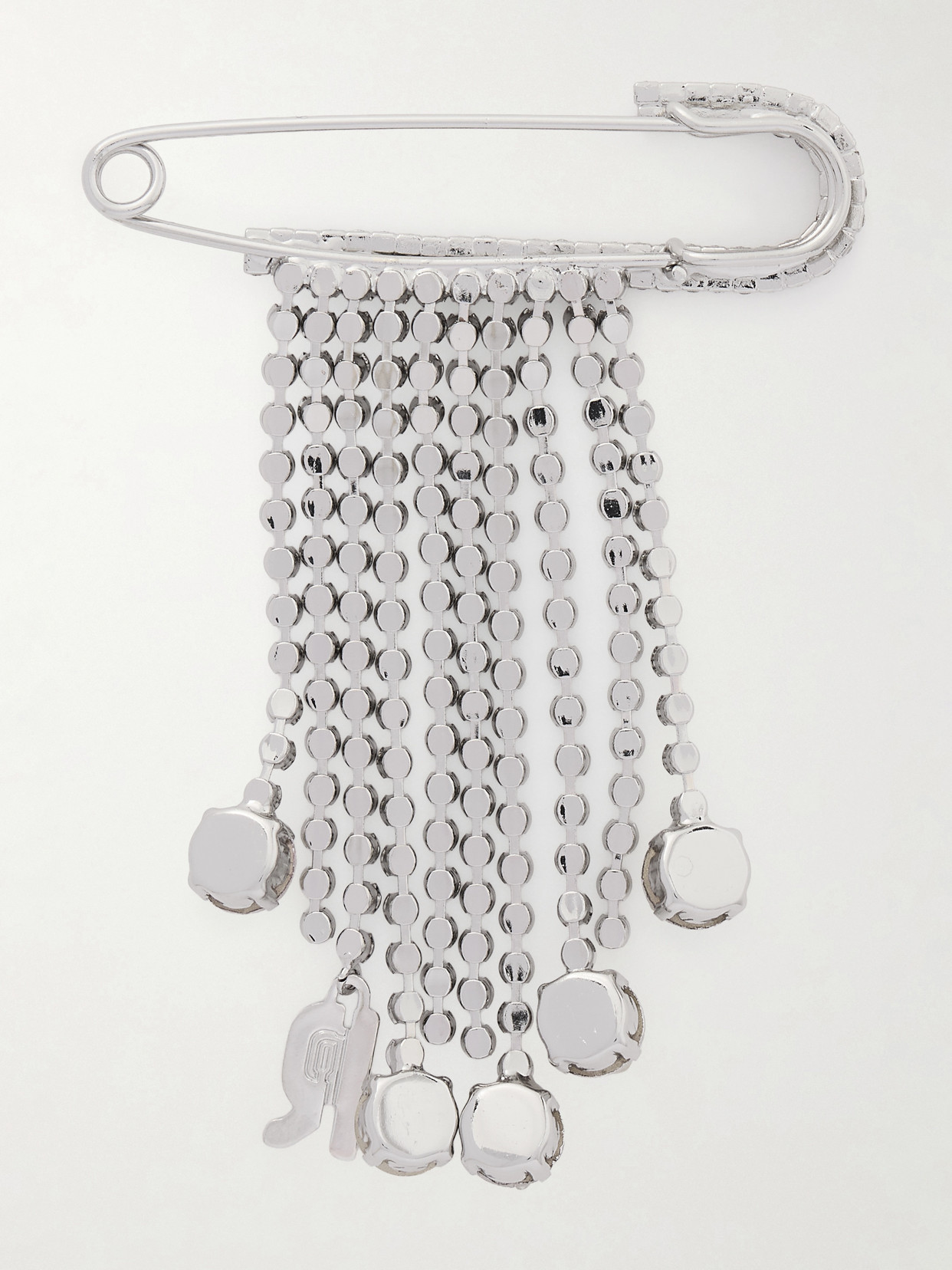 Silver-tone Crystal Brooch - One size