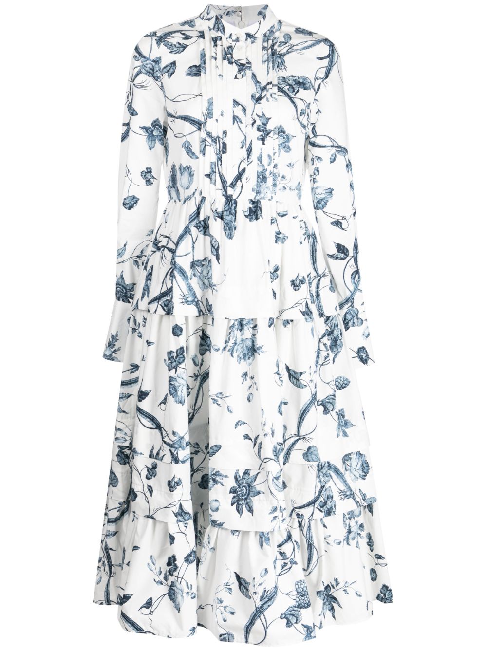 Floral-print cotton dress - White