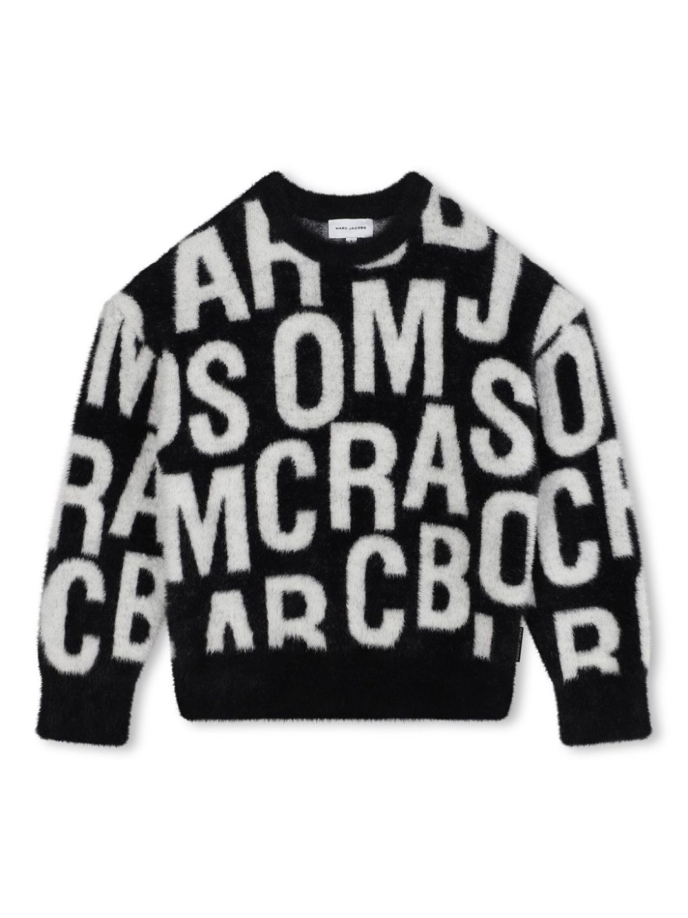 Intarsia-knit logo jumper - Black