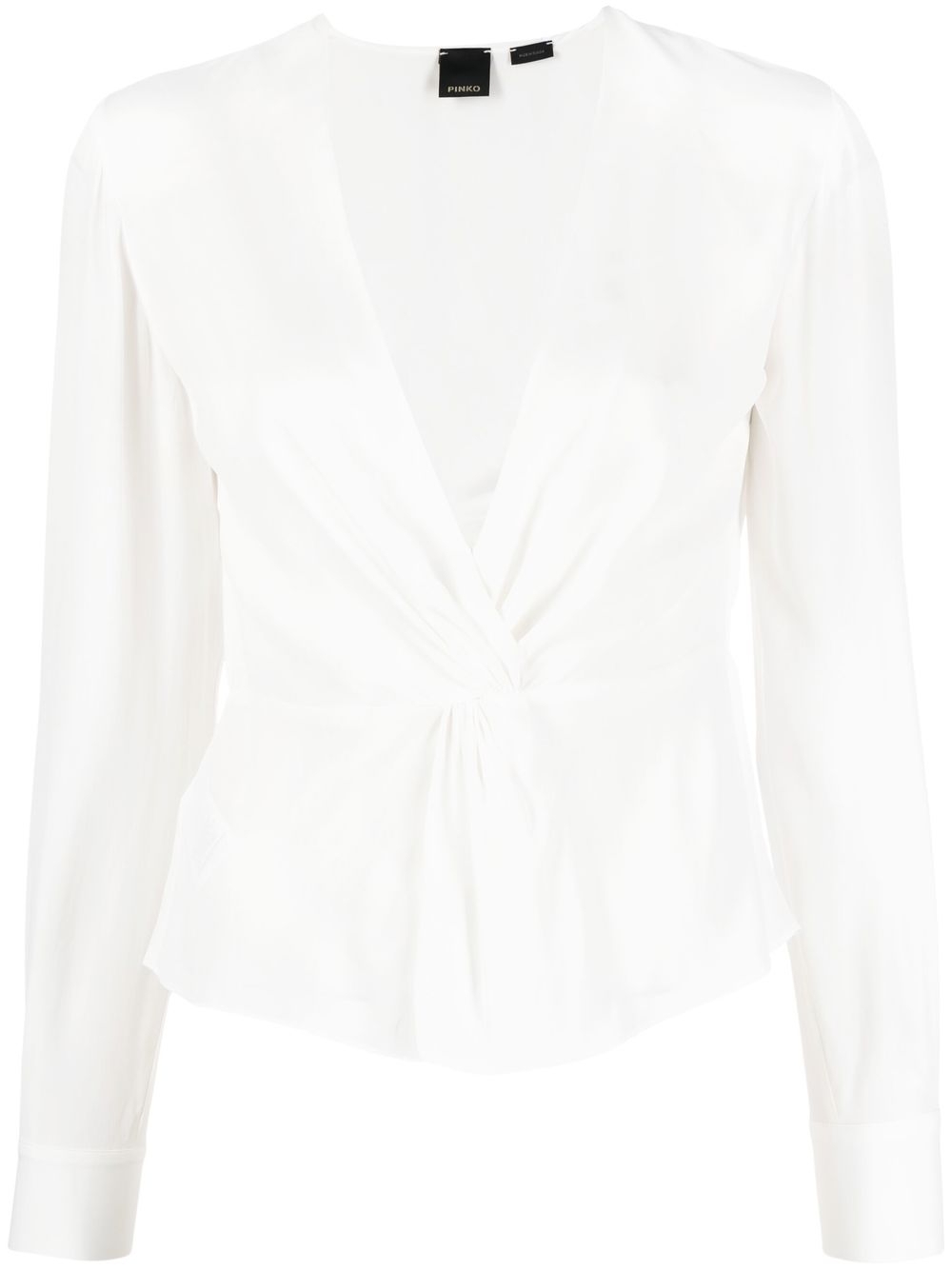 Twisted V-neck blouse - White