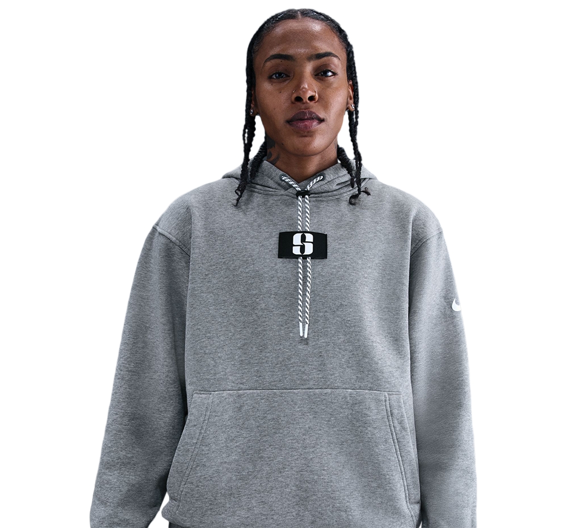 Women's Sabrina Fleece Basketball Hoodie - Carbon Heather/Black