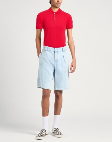 Man Polo shirt Red Size L Cotton, Elastane
