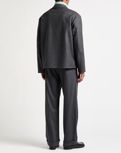 Hevò Man Coat Charcoal Size 40 Virgin Wool, Polyamide