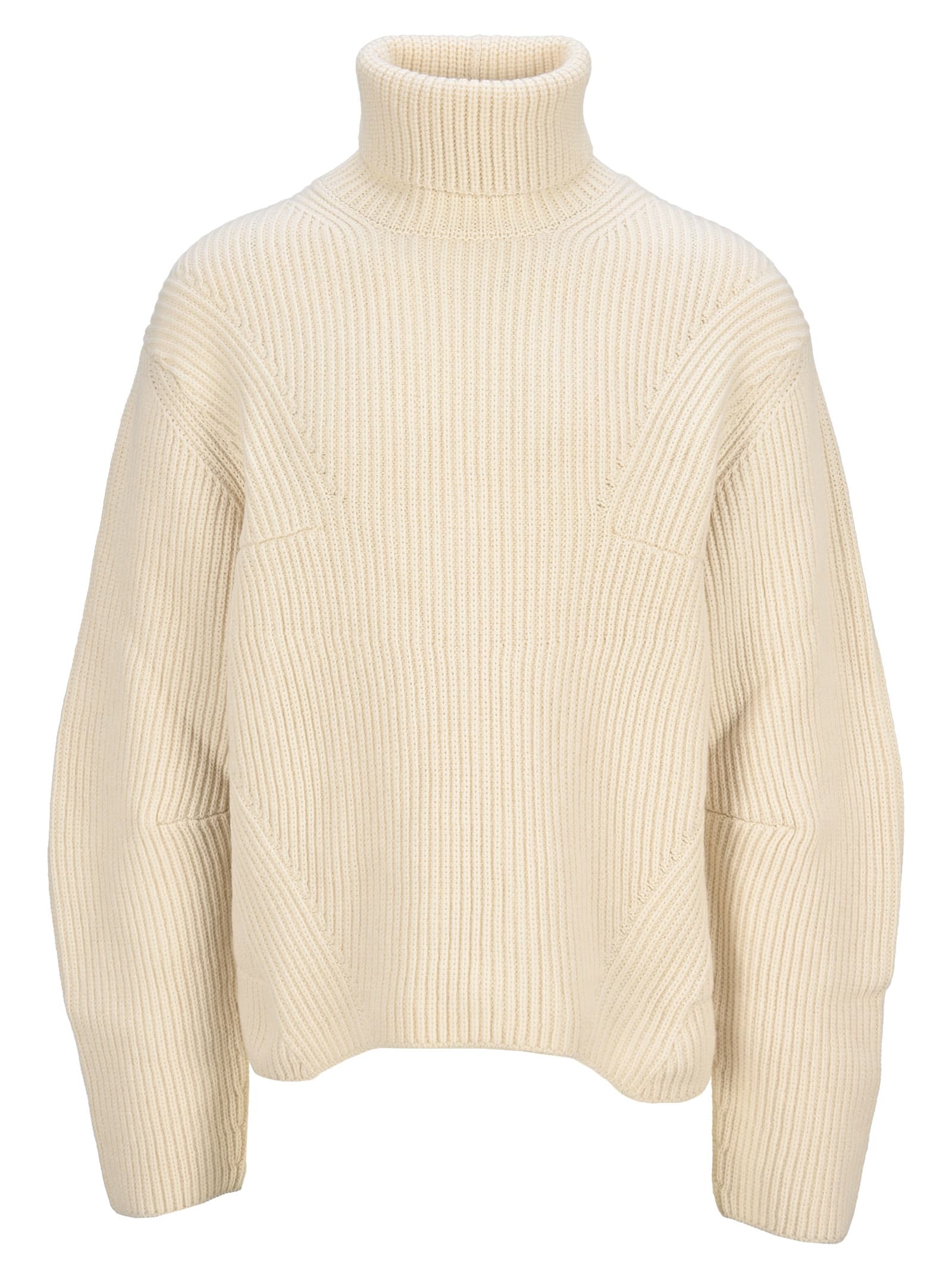 Ribbed rollneck jumper - Neutrals