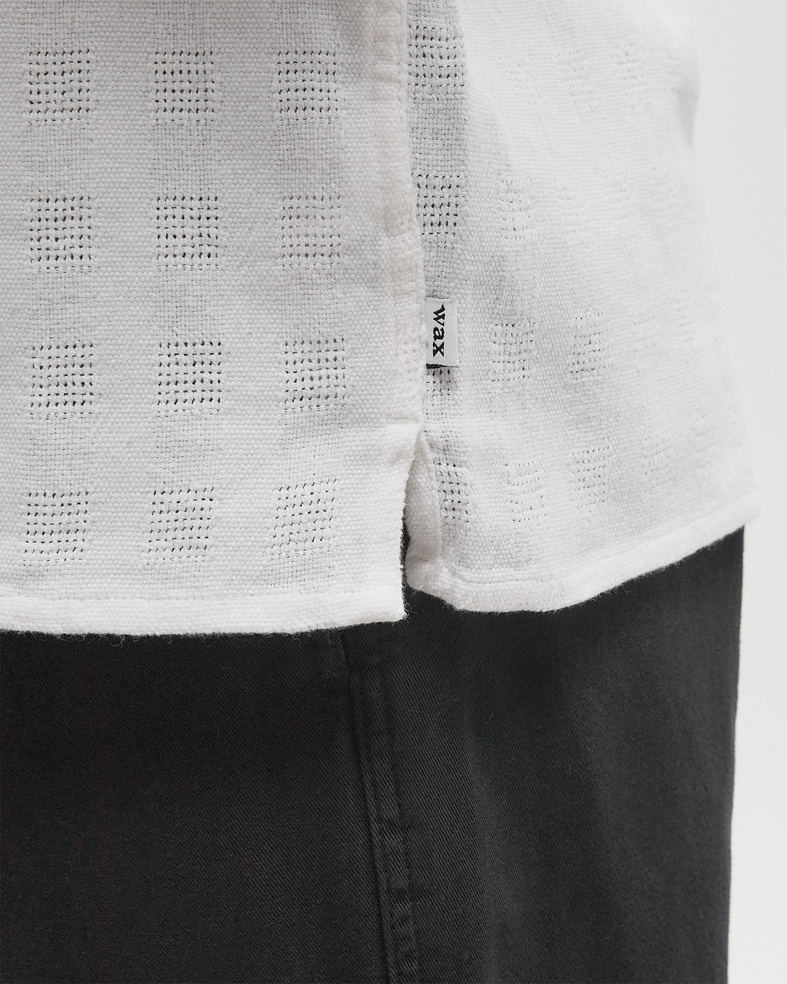 DIDCOT SS SHIRT OPEN WEAVE GRID white male Shortsleeves now available at BSTN