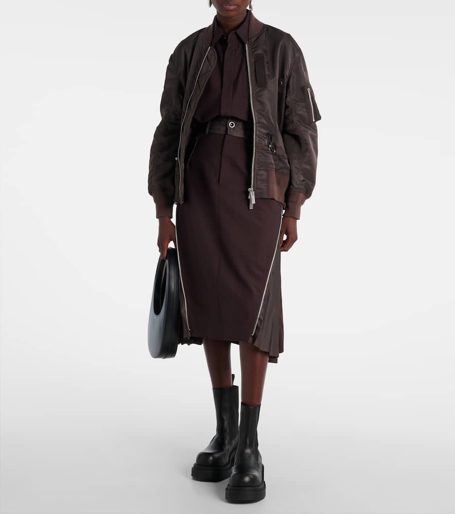 Pleated midi skirt