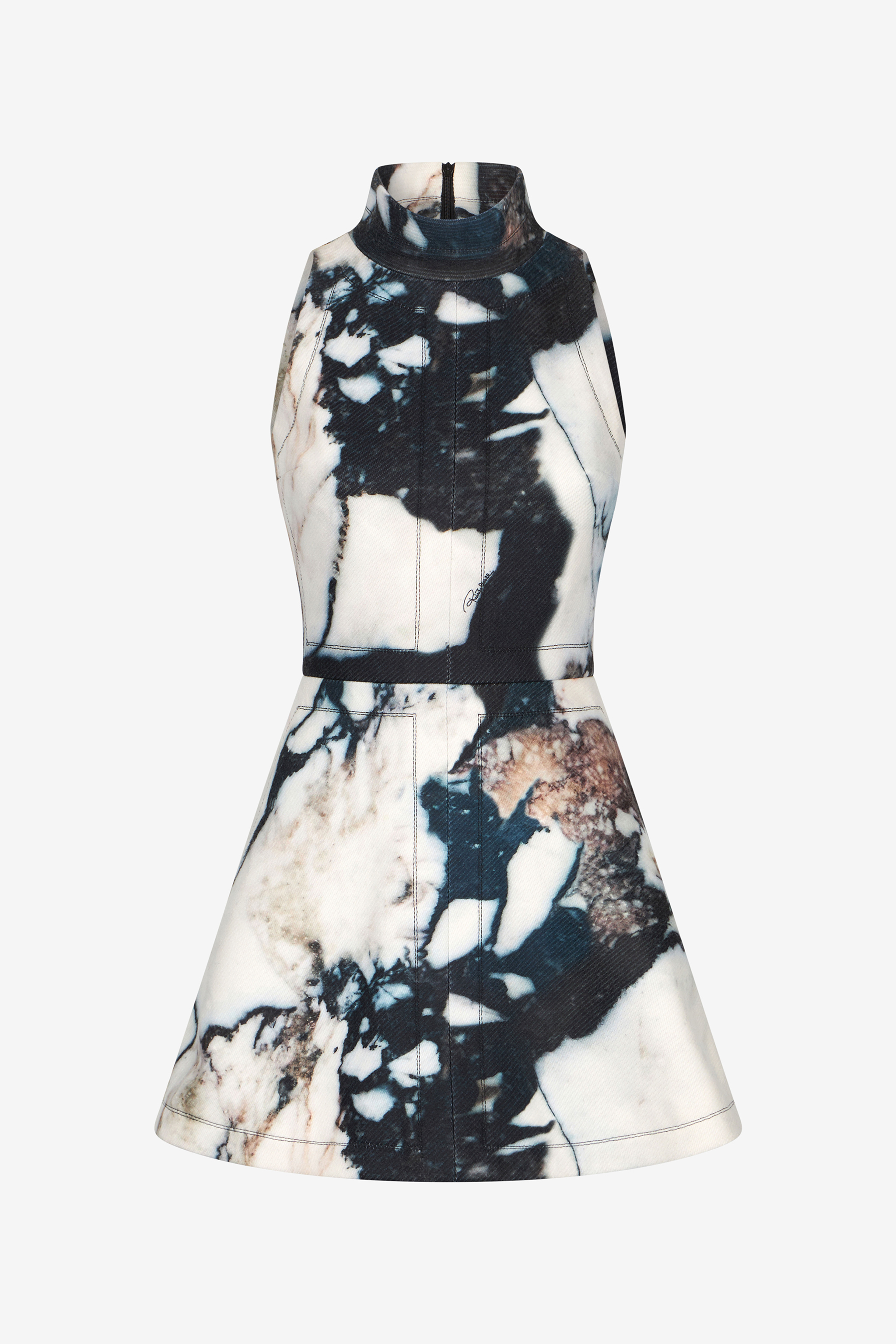 Mini Dress With Marble Print