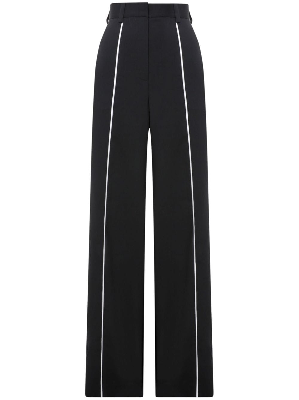 Contrasting-trim trousers - Black