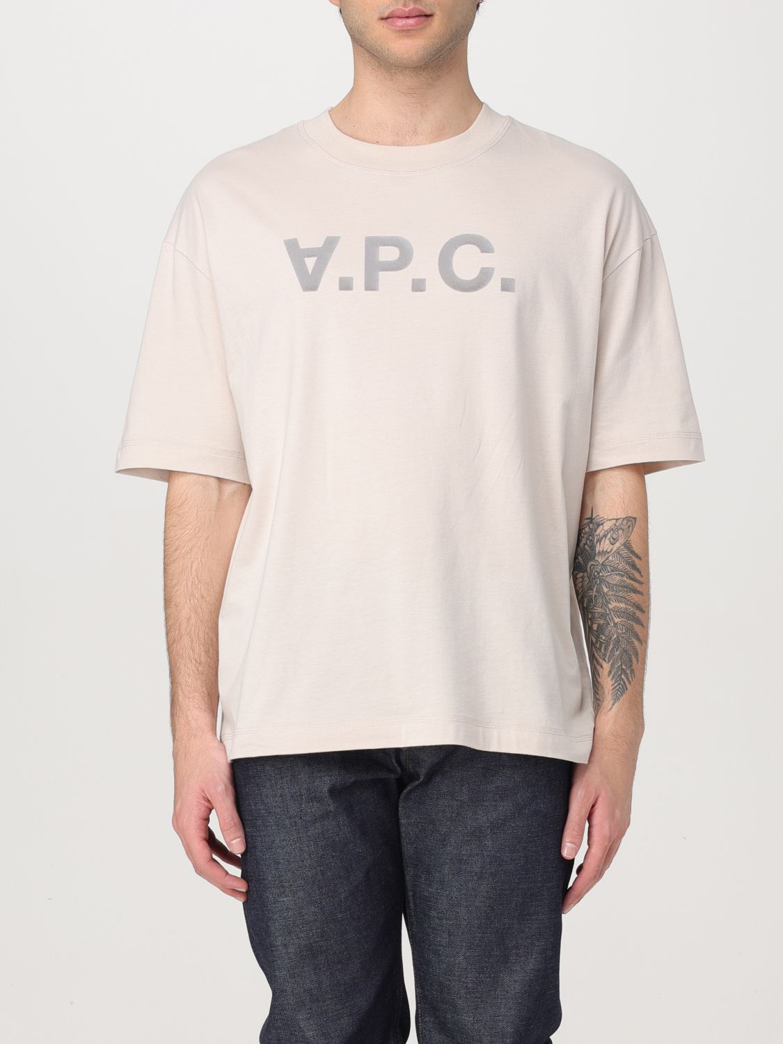 Flocked-logo cotton T-shirt - White