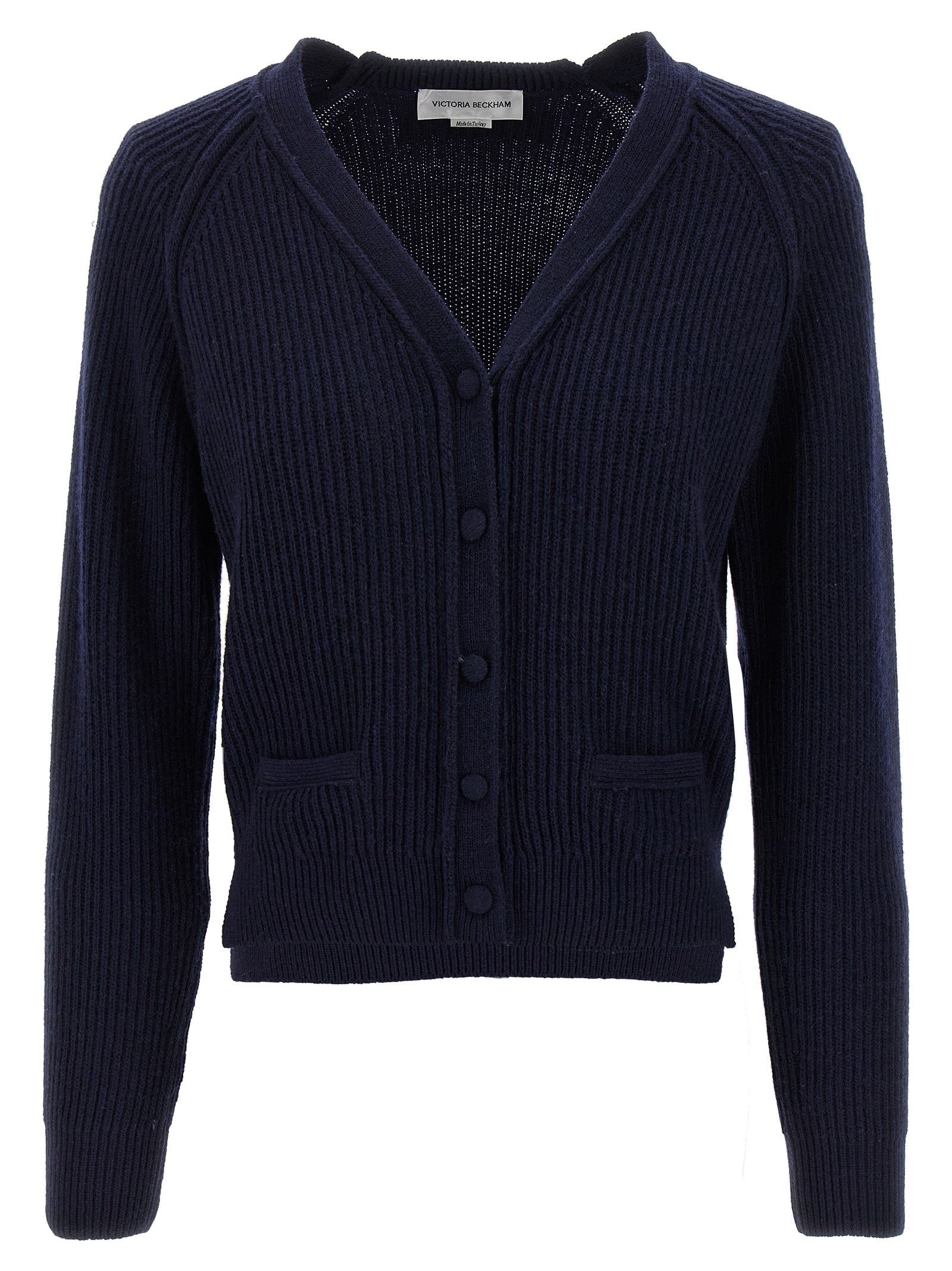 Wool and Cashmere Blend Cardigan — Navy