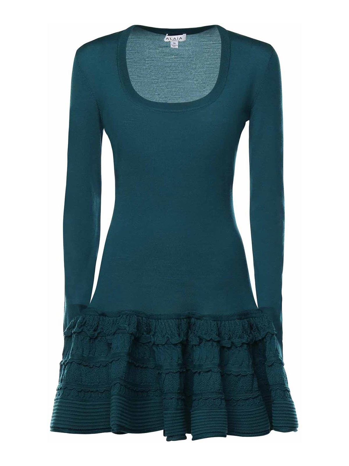Wool Crinoline Dress With Ruffles