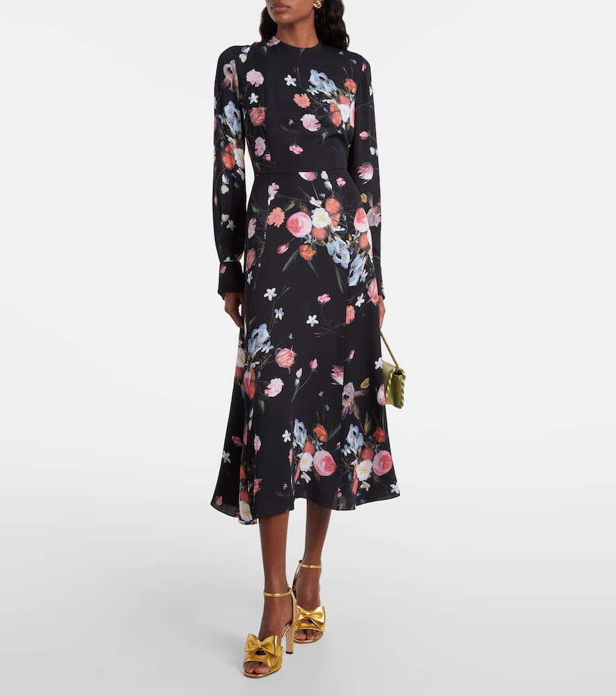 Floral crêpe midi dress