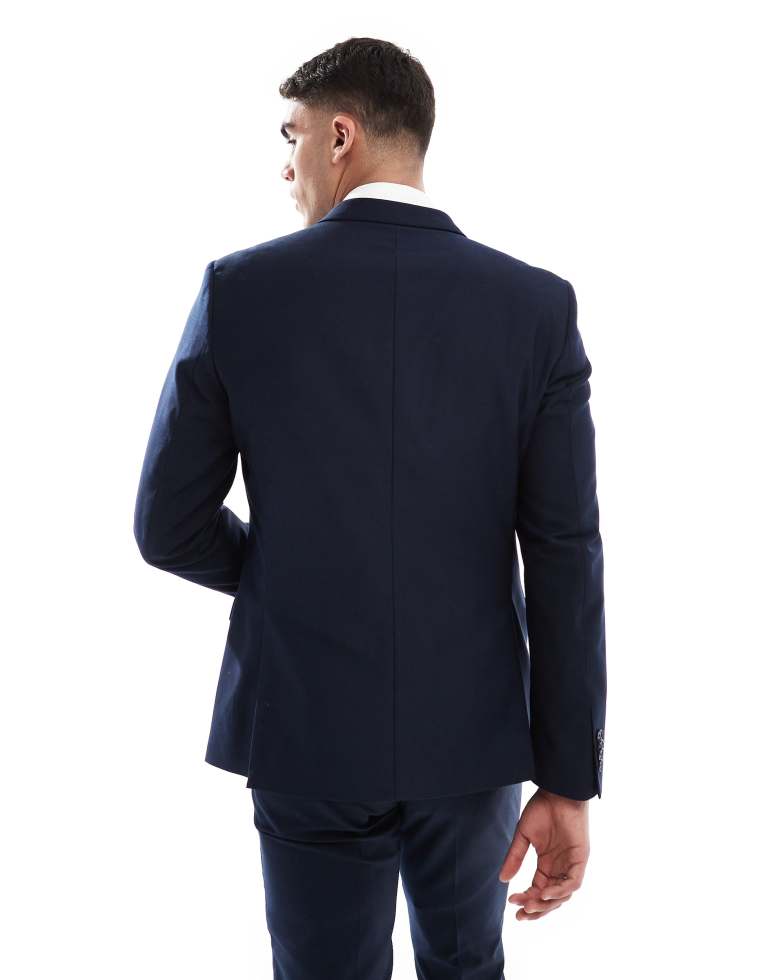 French Connection Mens double breasted formal suit jacket co-ord in marine navy - Blue - 46 Chest