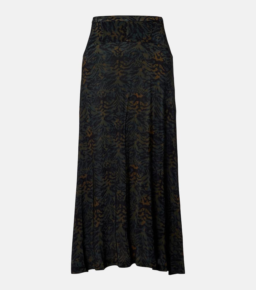 Paola printed jersey maxi skirt
