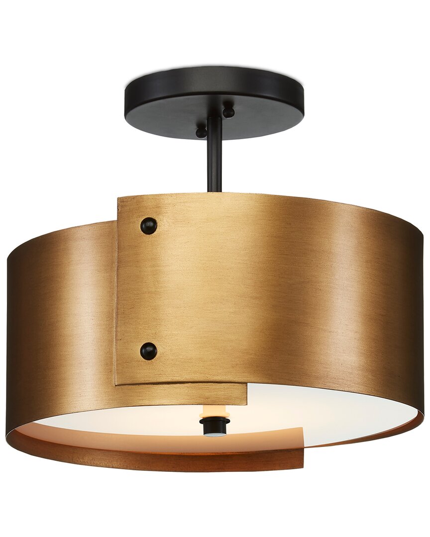 Ritsu 13.75In Brass Led Semi-Flush Mount