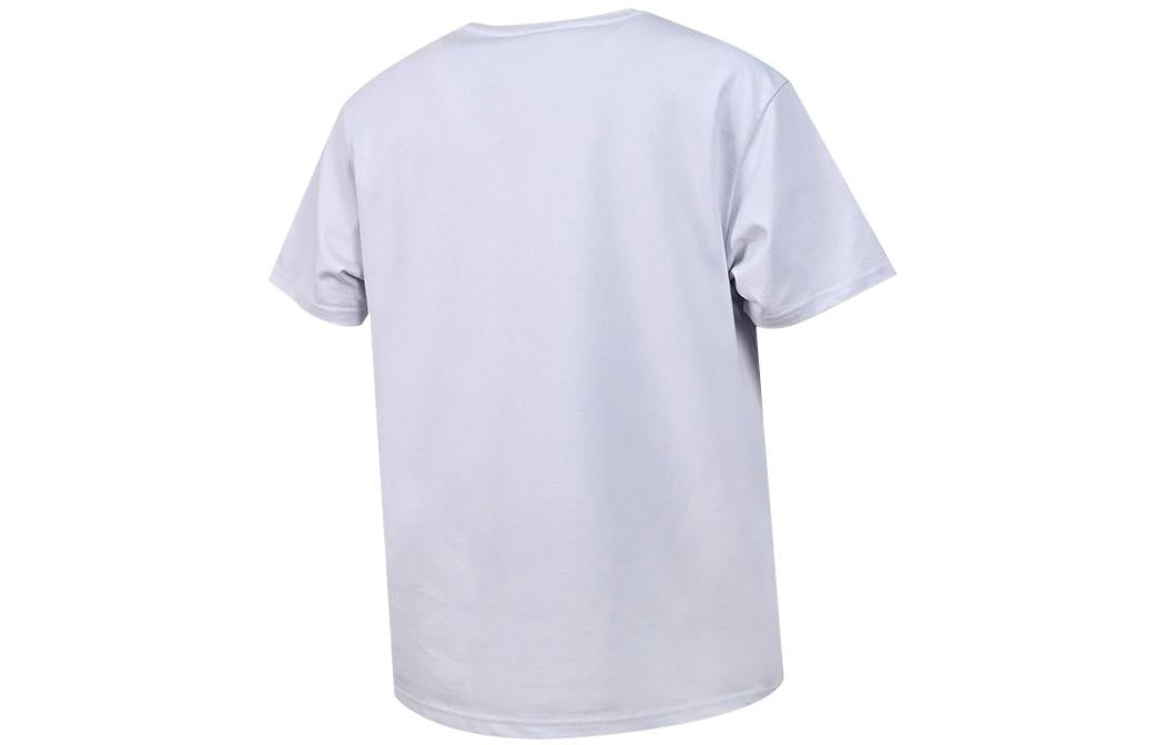 Logo Embroidered Knit Sports Round Neck Short Sleeve Couple Style Purple