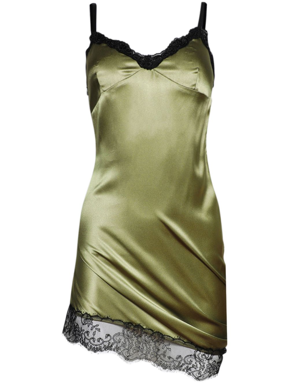 Asymmetric slip mini dress - Brown