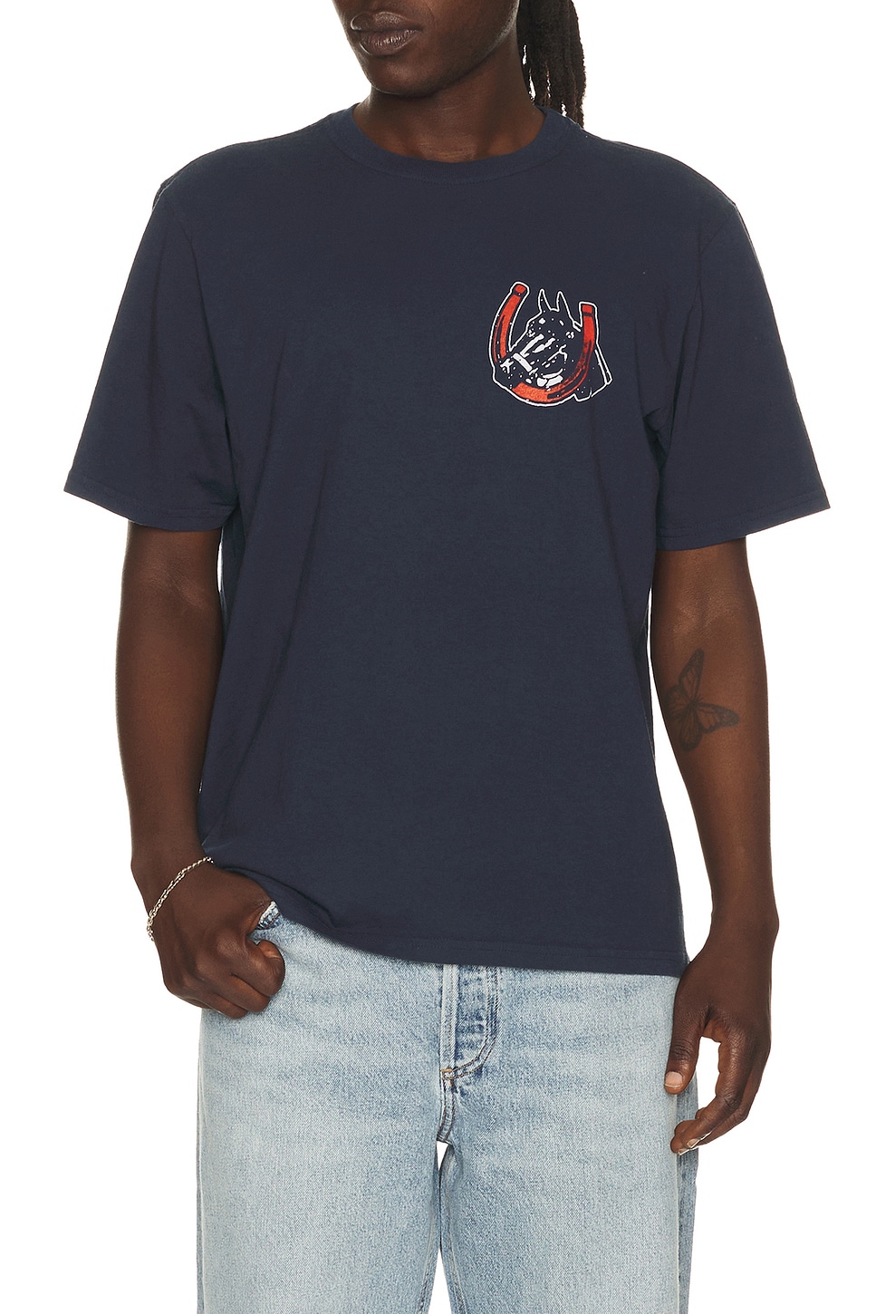 ONE OF THESE DAYS Valley Riders Tshirt in Sun Faded Washed Navy - Navy. M also in S, L, XL/1X, XXL/2X