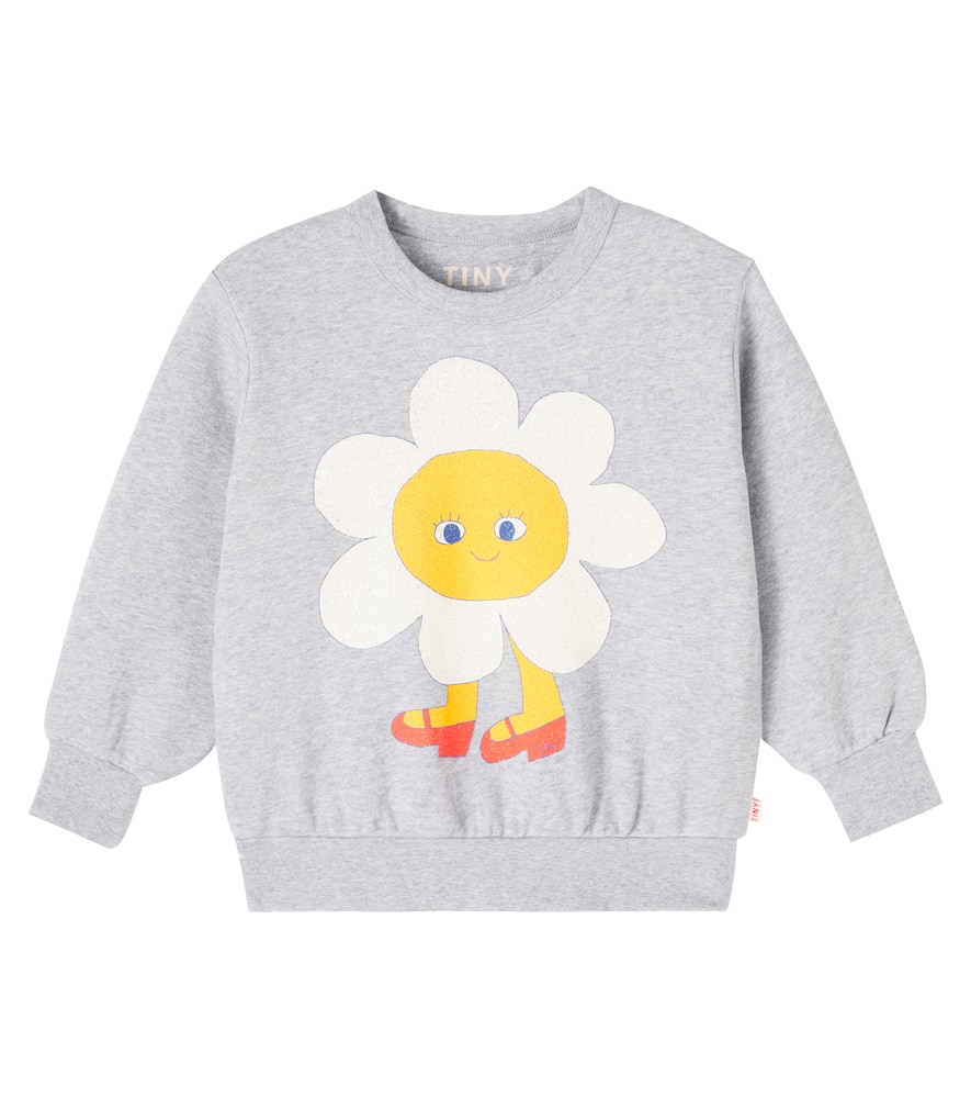 Flower printed cotton jersey sweatshirt