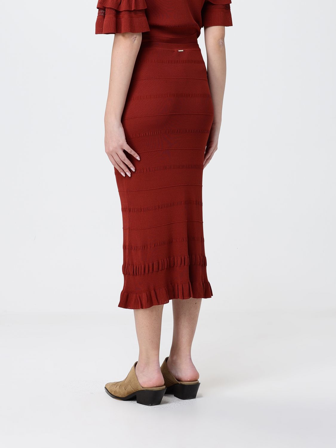 Skirt Woman color Brick Red