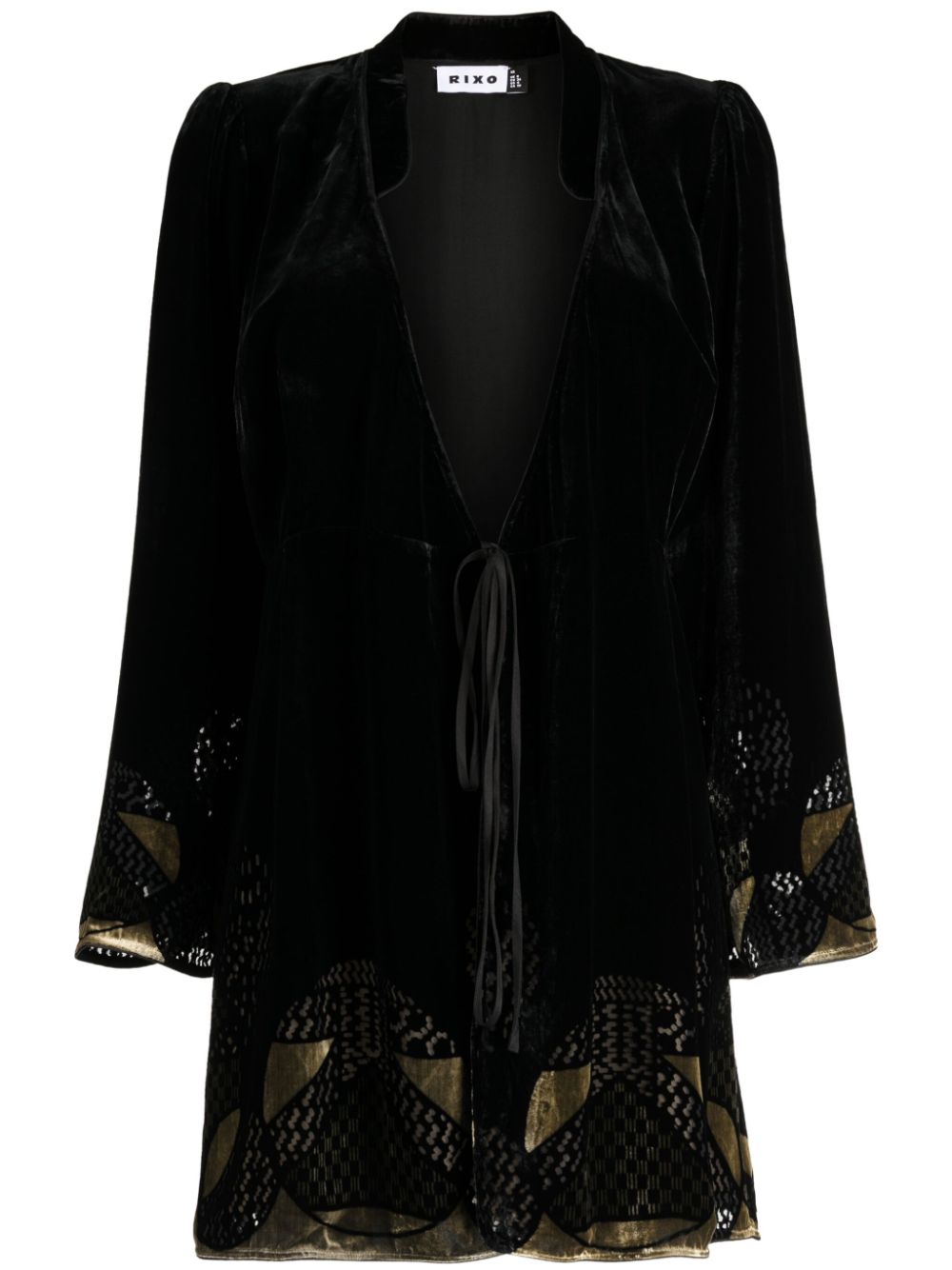 Iris velvet short dress - Black
