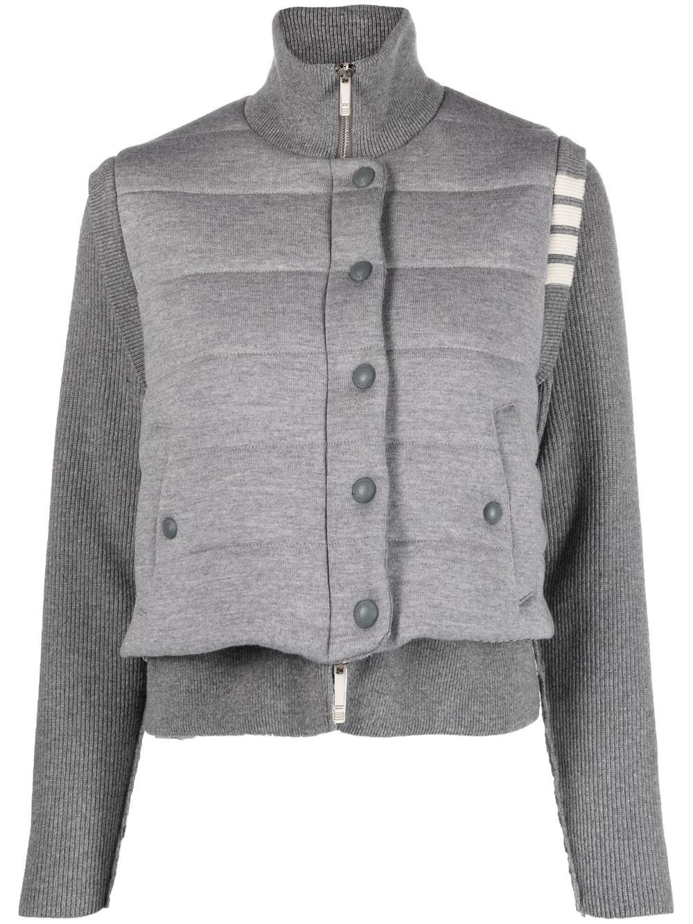 Reversible knit-sleeve padded jacket - Grey