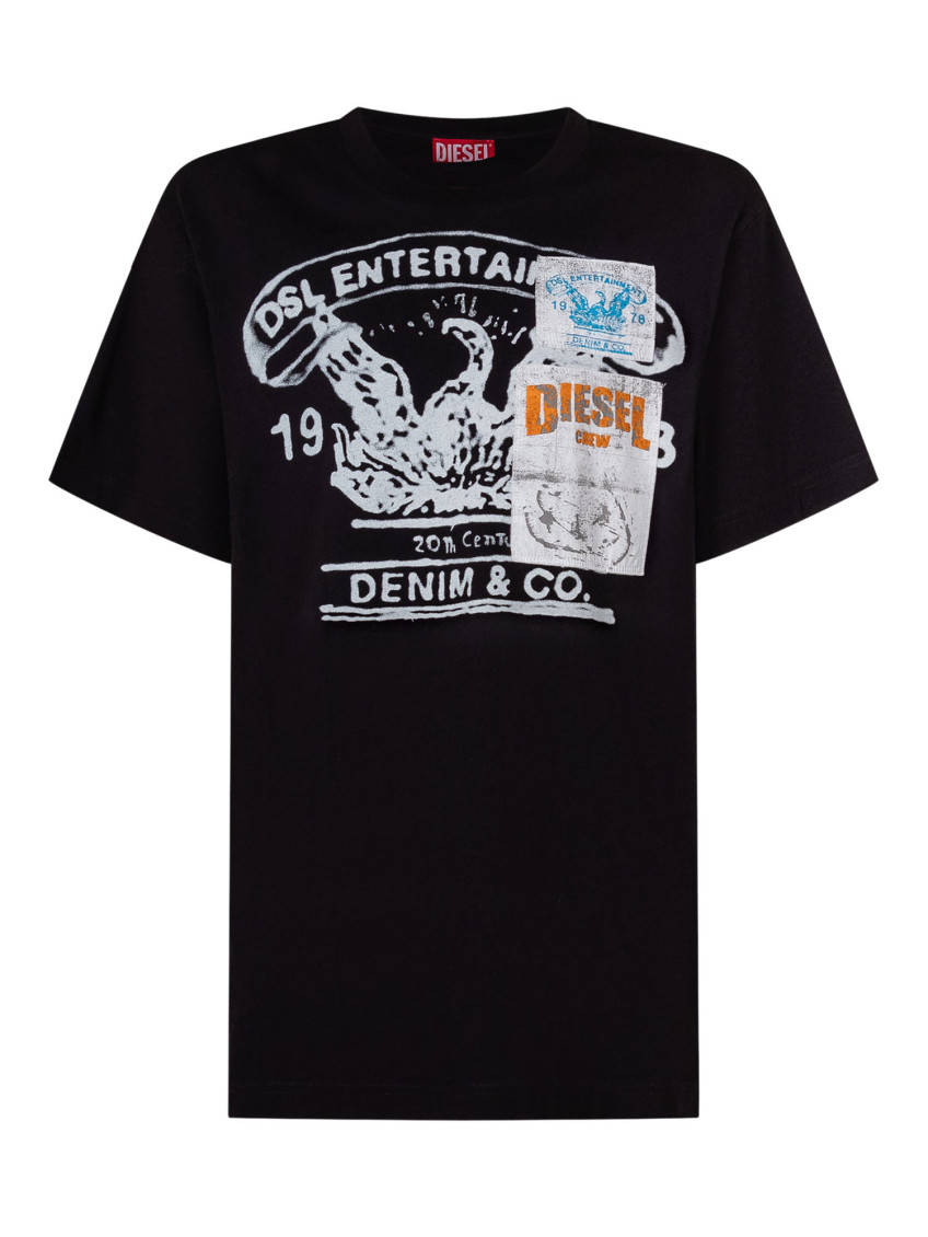 Kids Black Graphic T-Shirt